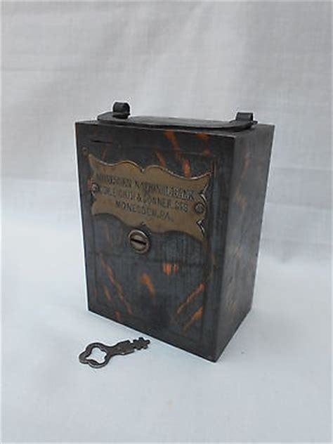 wfg.by c.o burns c.o n.y 4825 metal box|Antique Bank With Key C.O. Burns Co. N.Y. Pueblo Title & Trust .